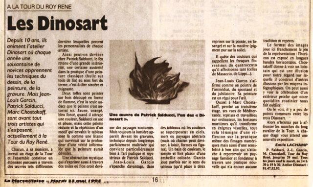 Article 1995 Dinosart Patrick Salducci Artiste Peintre