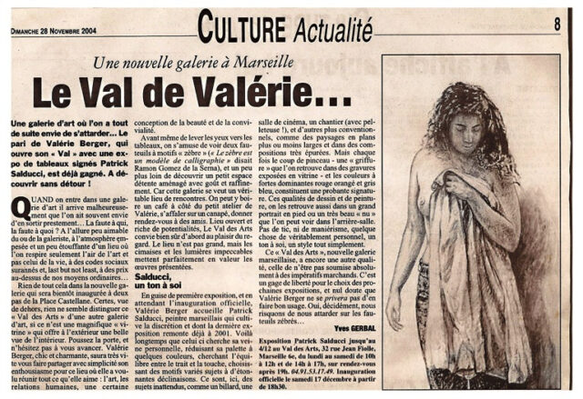 2004, Expo. chez Valérie Berger Article