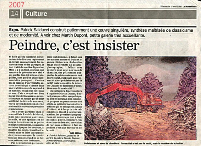 Article 2007 Patrick Salducci Artiste Peintre