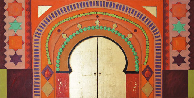 Commande peinture orientale feuille d'or Peinture acrylique feuille d'or par patrick Salducci