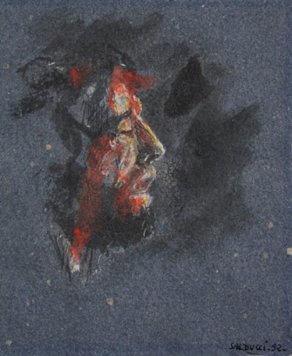 1992 gouache, encre sur papier couleur