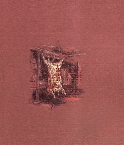 1997 acrylique sur papier couleur d'apres Rembrandt