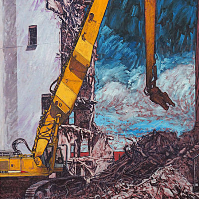 Peinture huile sur toile Grue Patrick salducci