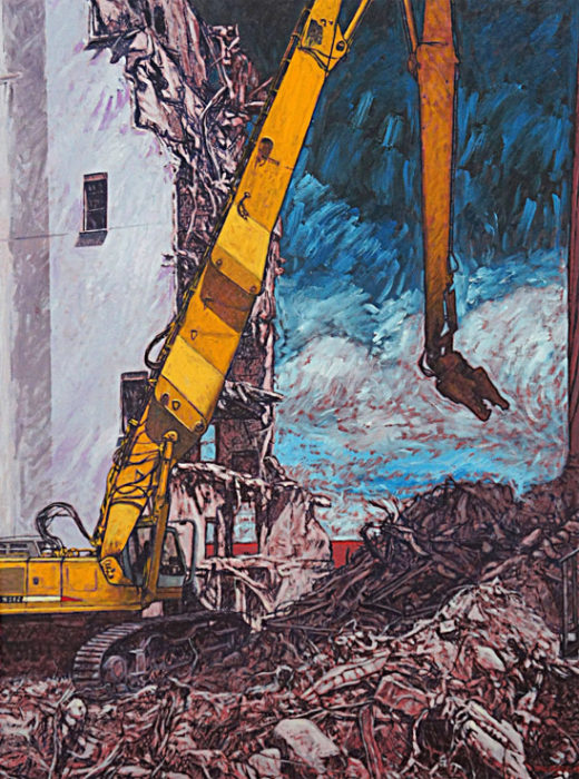 Peinture huile sur toile Grue Patrick salducci