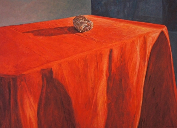 art chrétien pain et le vin peinture à l'huile