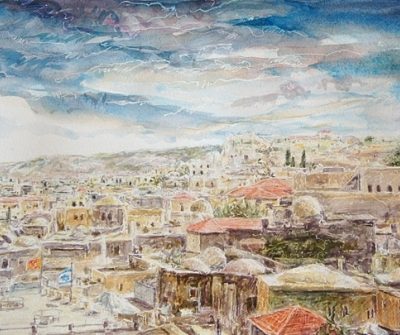 aquarelle Jérusalem 39-18cm 2015