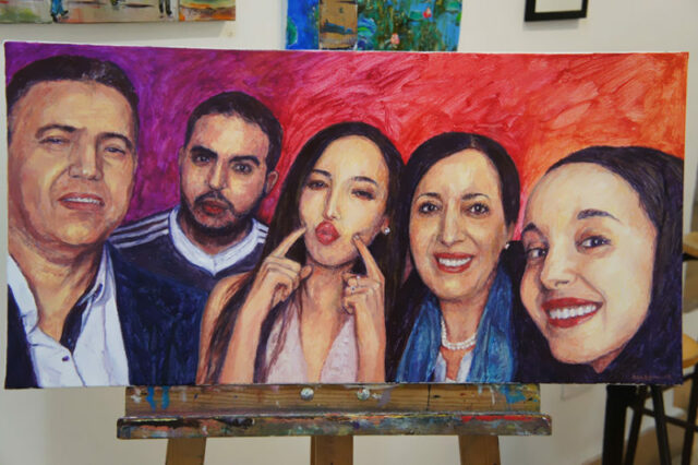Portrait famille peinture à l'huile Portraitiste marseille