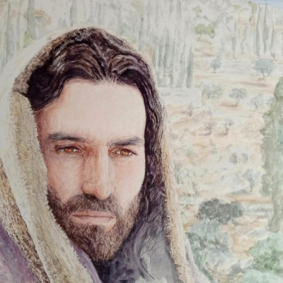 Jim Caviezel Passion Christ watercolor